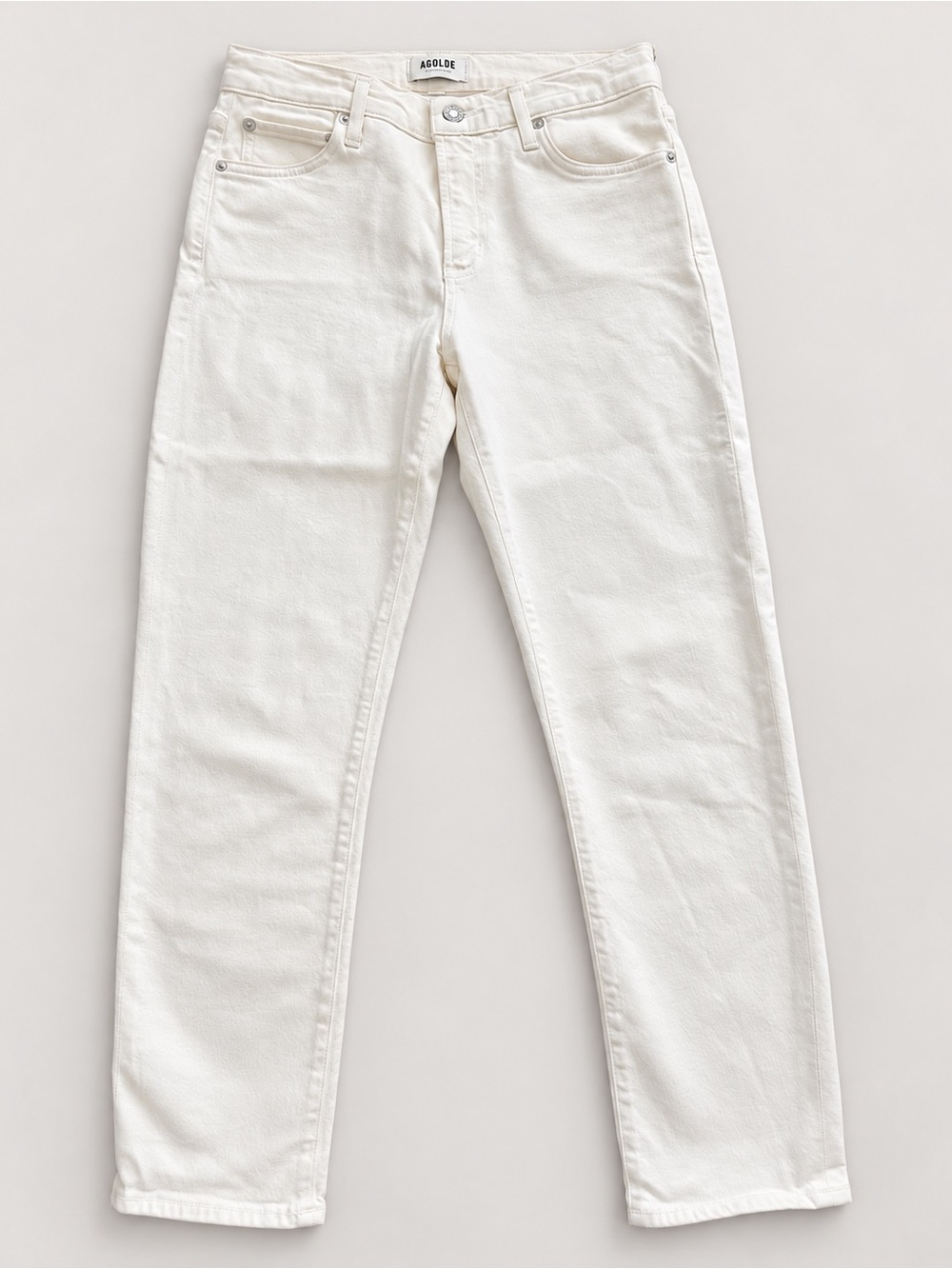 AGOLDE Toni Mid Rise Straight Crop Jeans Size 26 Ivory White